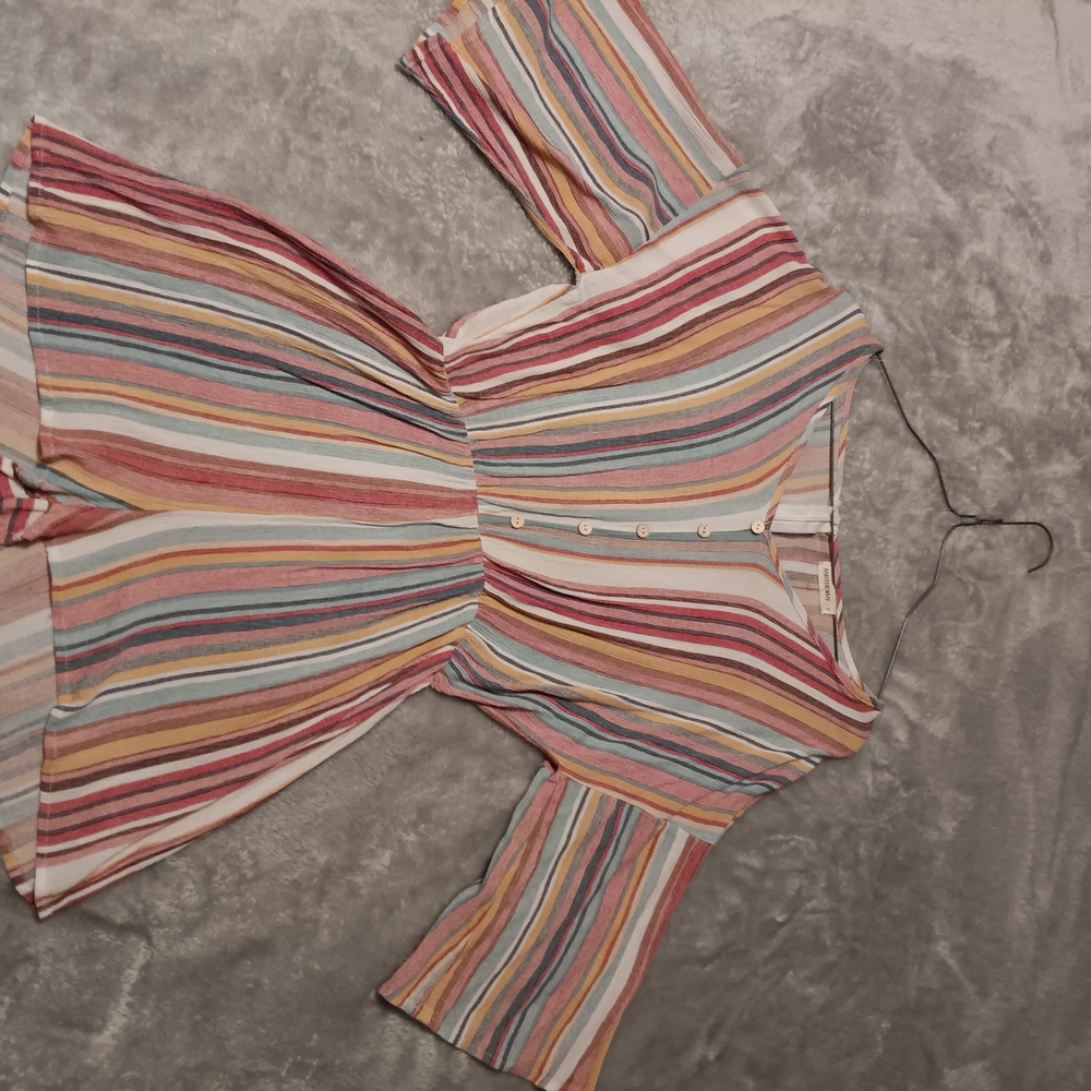 Colorful Striped Button-Down Dress